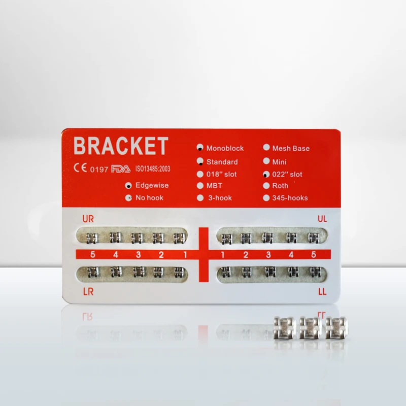 10Packs Dental Braces Bracket Edgewise 0 Hook Standard Red Pad