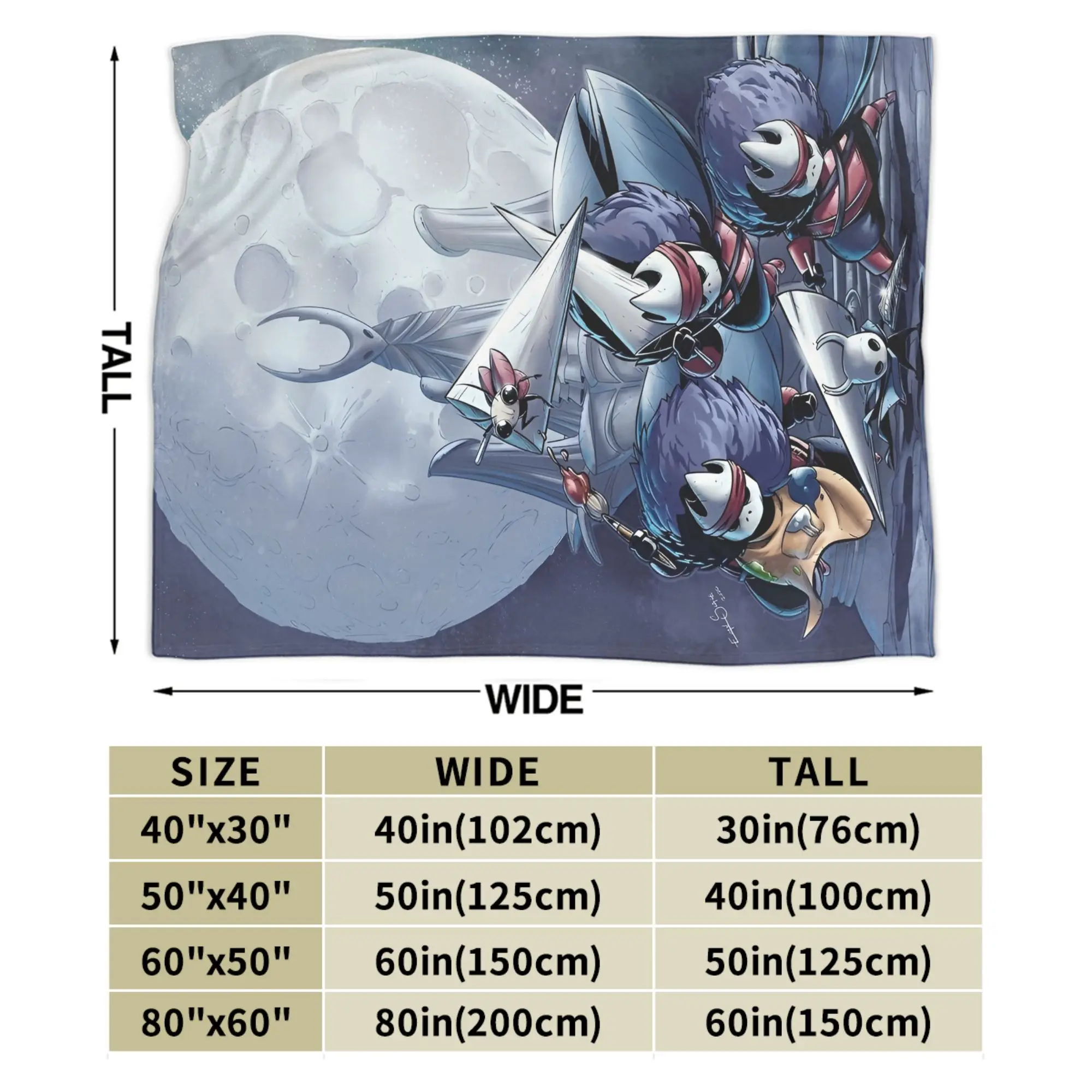 بطانية ألعاب مضحكة من Hollow Knight من الفلانيل للاسترخاء وخفيفة الوزن ورقيقة لمفرش سرير الفراش