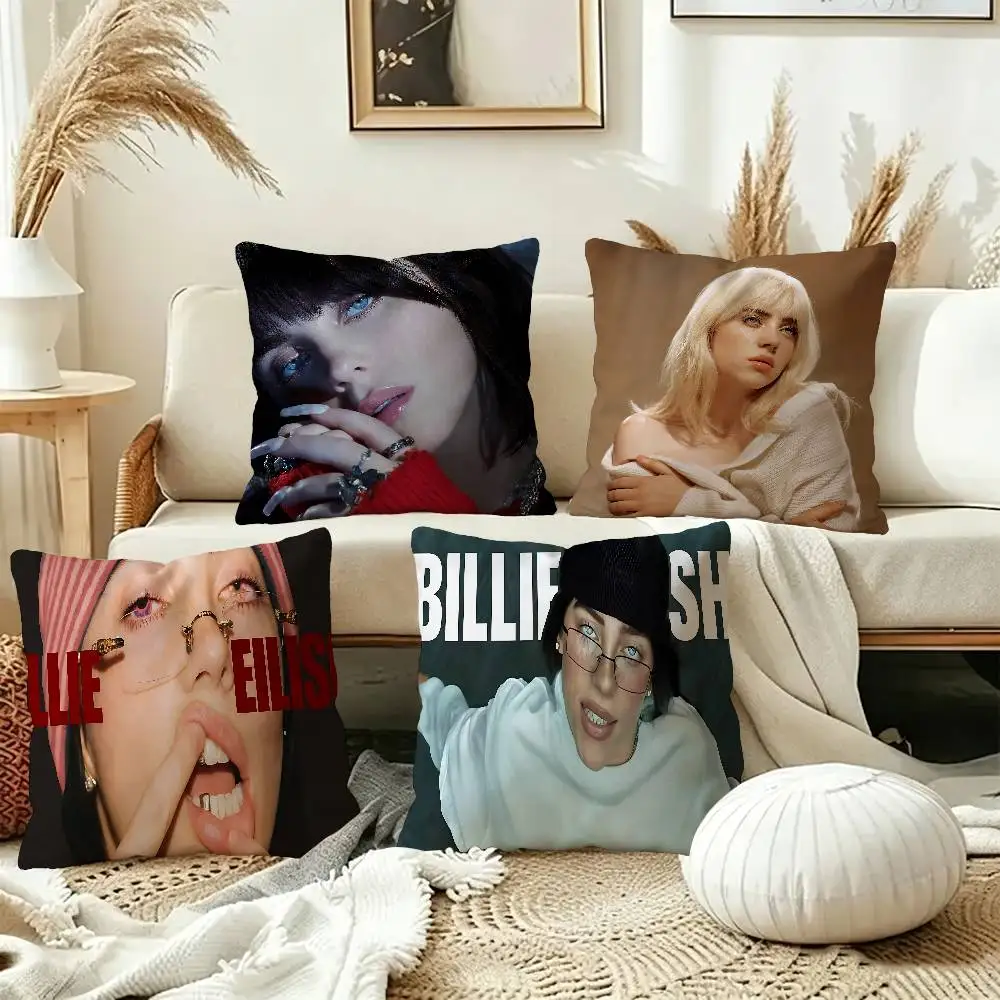 Singer B-Billie E-Eilish pillow cover sofa cushion cover home room decoration children gift