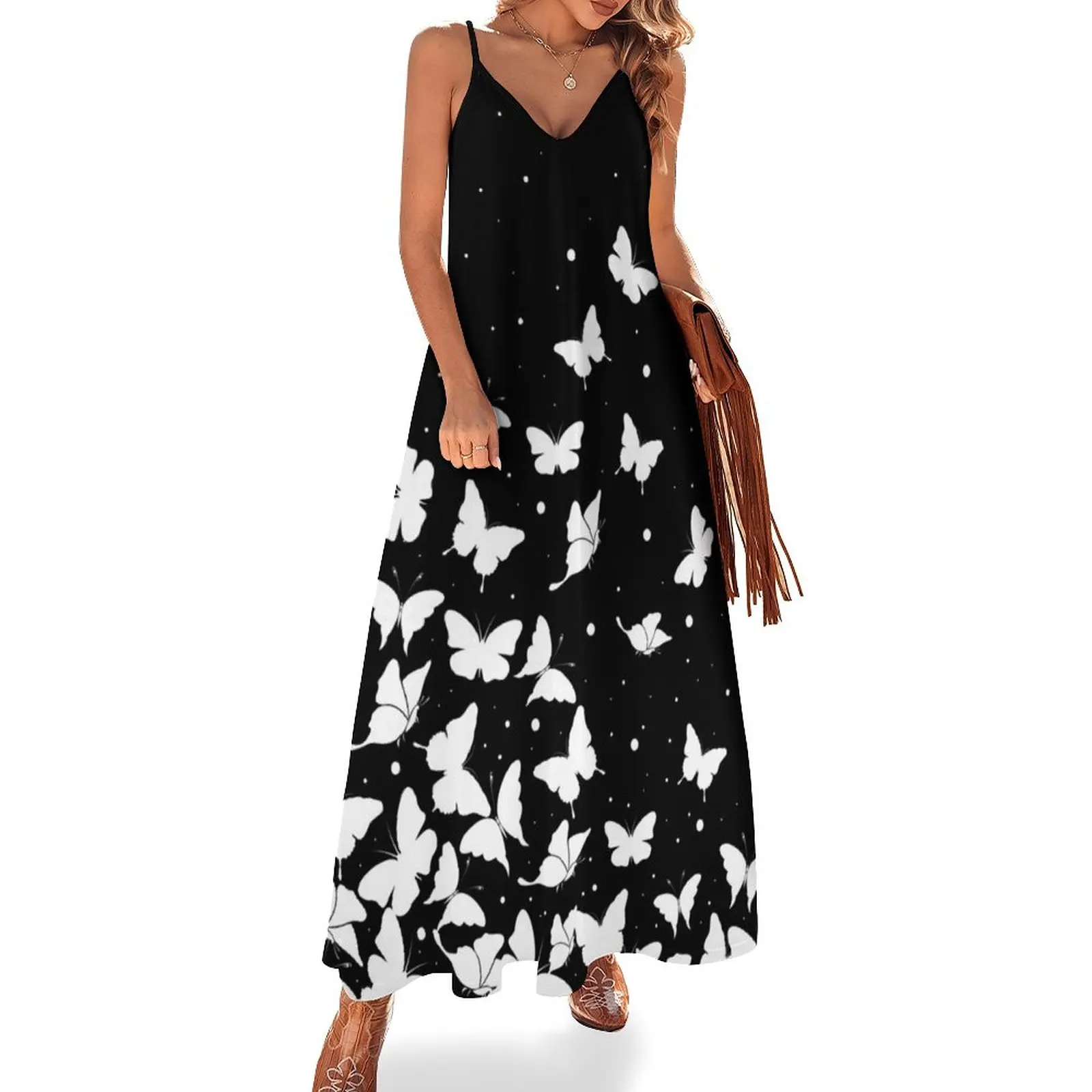 

Butterfly pattern Sleeveless Dress women's evening dresses 2023 Party dresses for women