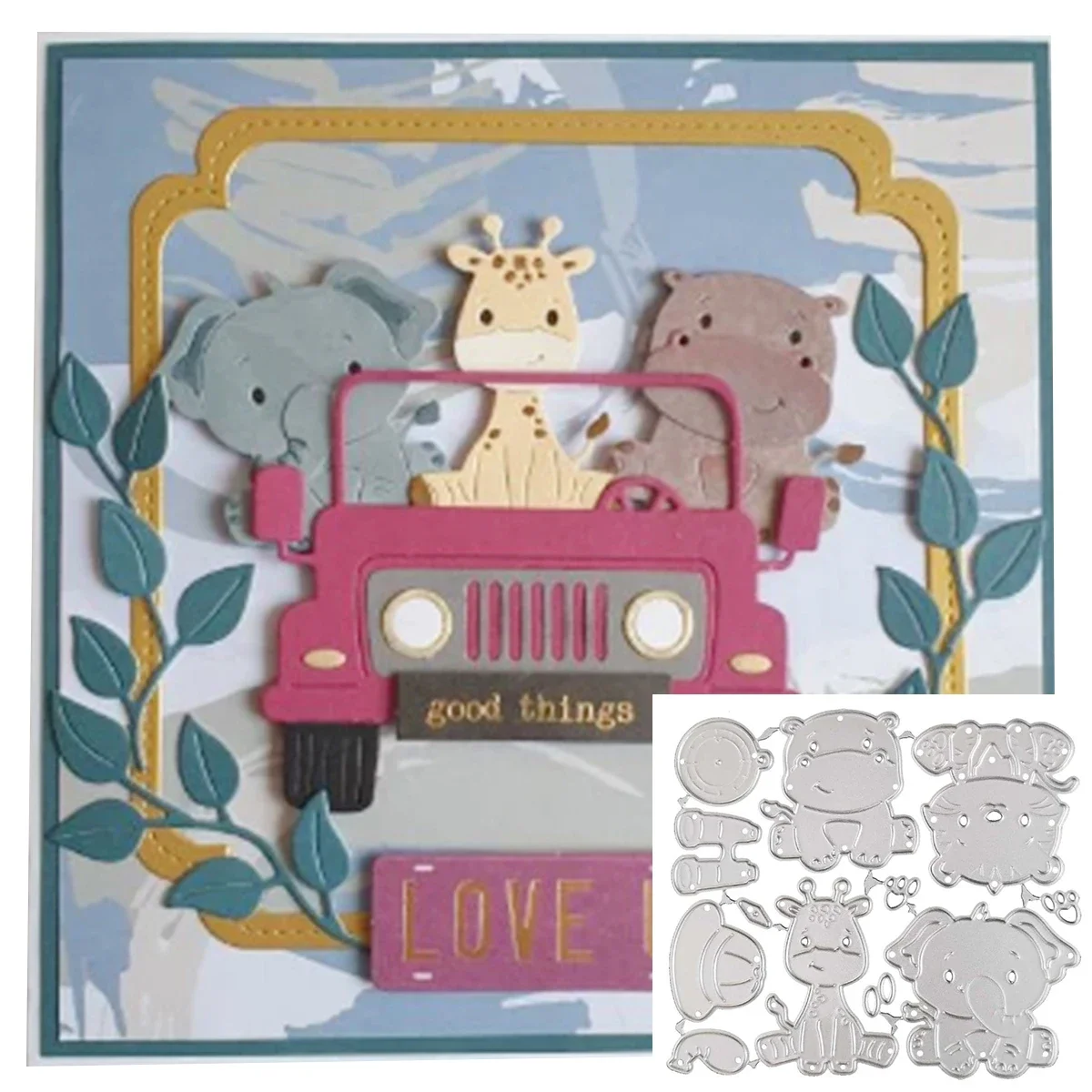 Neue Tier-Metall-Stanzformen (Schaf, Katze, Hund, Elefant) für Scrapbooking, Fotoalben, Papier-DIY, Geschenkkarten-Dekoration, Prägestanzformen