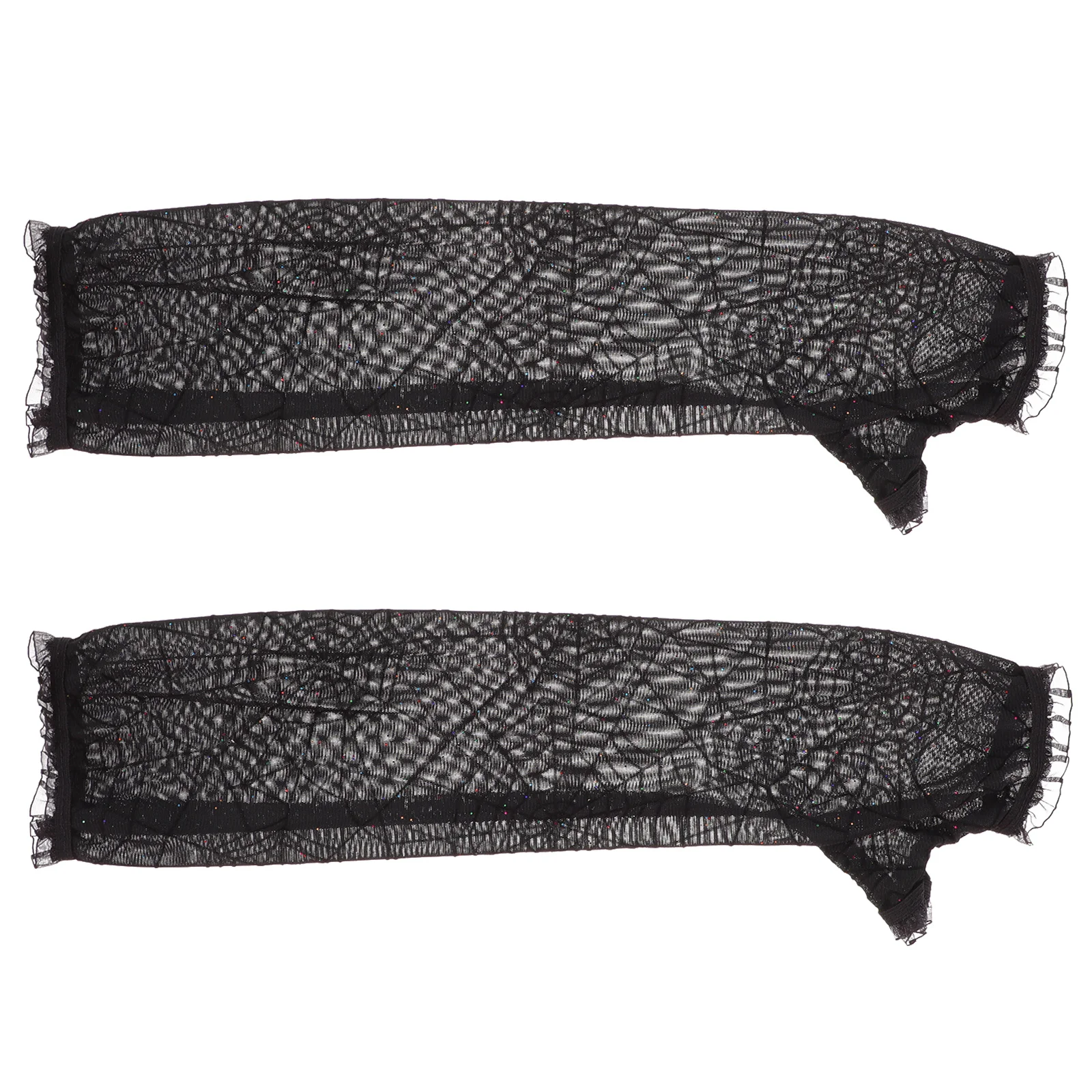 

Spider Web Gloves Fingerless Tulle Punk Black Glitter Women Halloween Cosplay Mittens Half Mesh DIY Party Decor Accessories