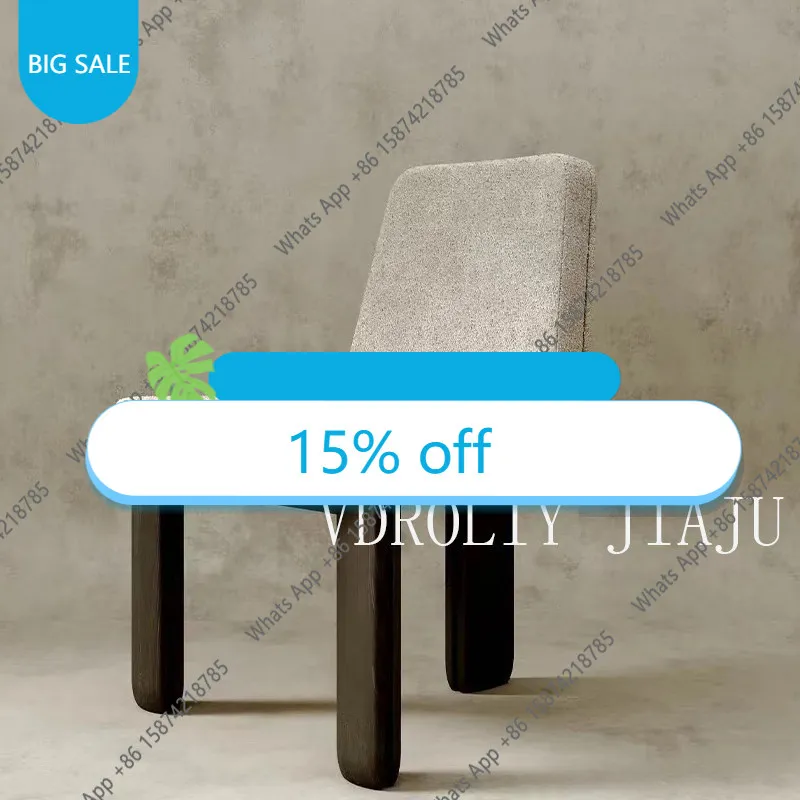 

25 Minimalist Nordic Solid Wood Light Luxury Designer Home Restaurant Negotiation Chair Lamb Wool Retro Dining Chair