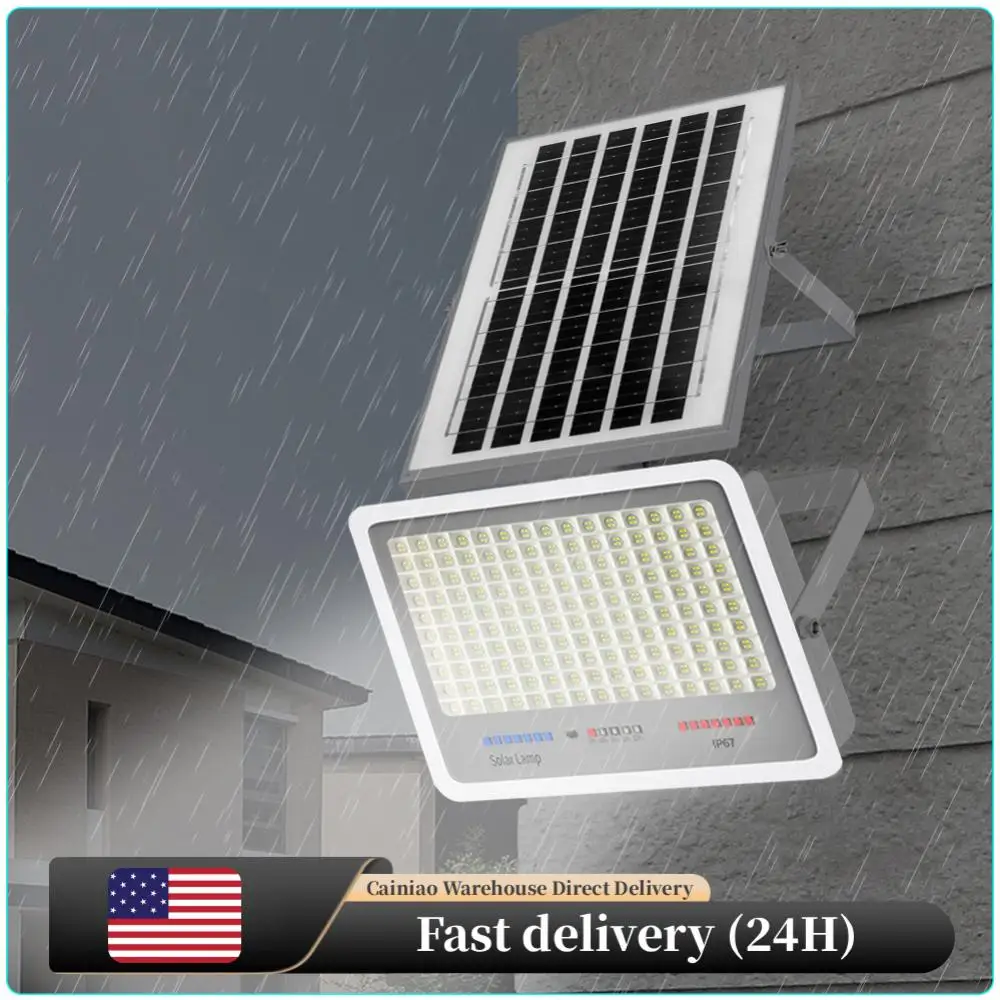 

Solar Powered LED Street Light IP67 Waterproof LED Flood Light Multi Modes Outside Spotlights Remote Control for Patio Path Yard