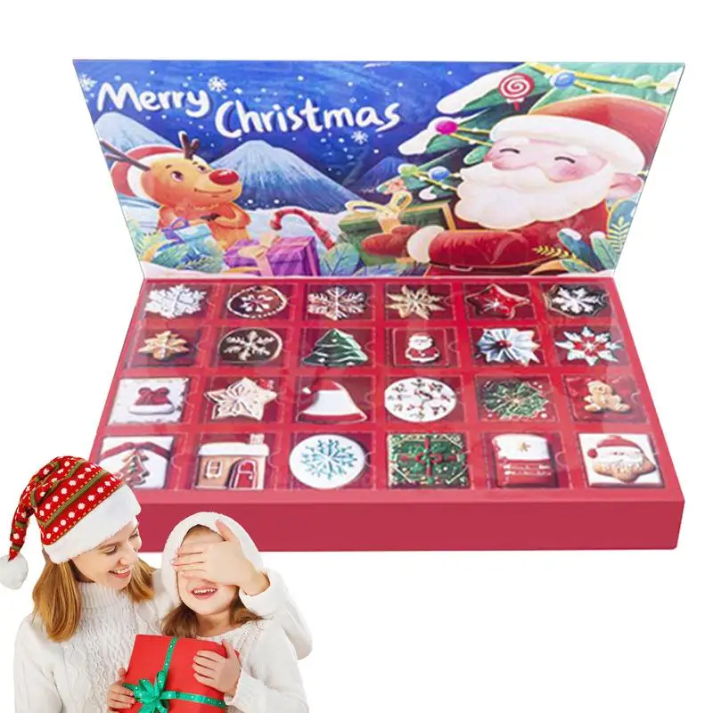 24 Grids Gift Candy Boxes Creative Fillable Christmas Countdown Advent Calendar Empty Suprise Boxes For Kids Party Favor