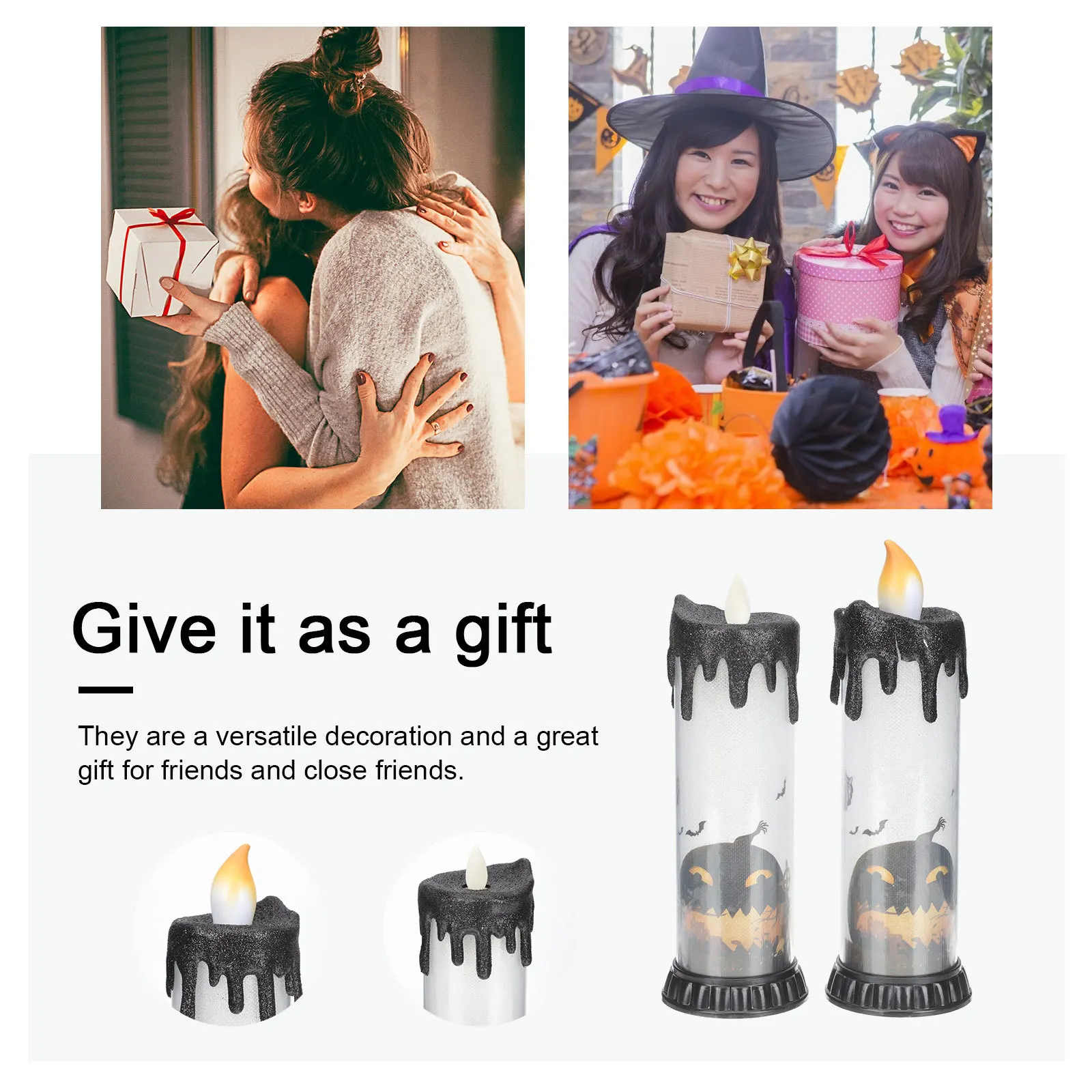 2 pçs halloween lágrima gota led tealight criativo lâmpada decorativa para festa em casa dia das bruxas luz sem chama