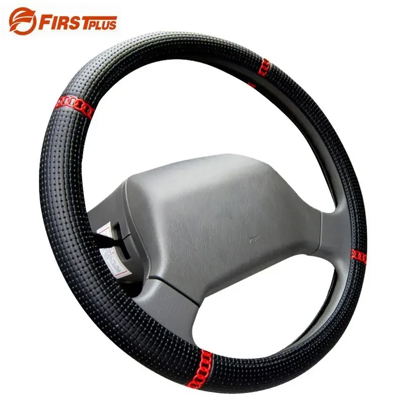 36 38 40 42 45 47 50cm Truck Bus Car Woven Leather Steering Wheel Covers Summer Breathable Steering Wheel Cover Truck