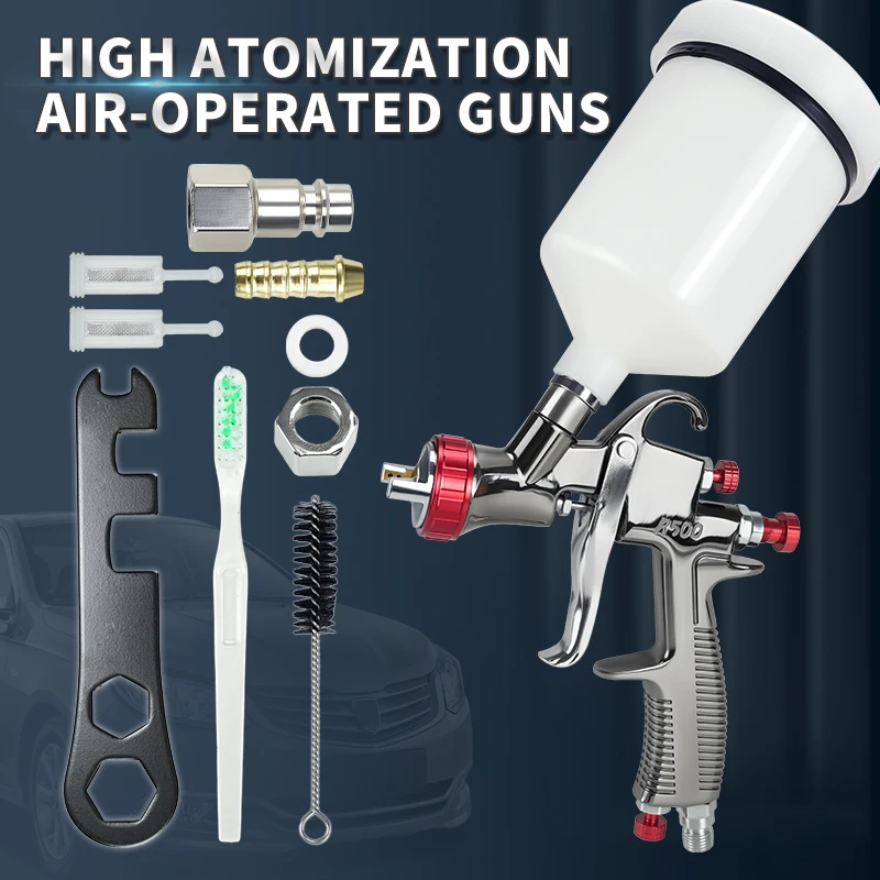 High Atomization Pneumatic Spray Gun with Wash-Free Cup, Leak-Proof & Paint-Saving, for Auto Refinishing and Furniture Coating