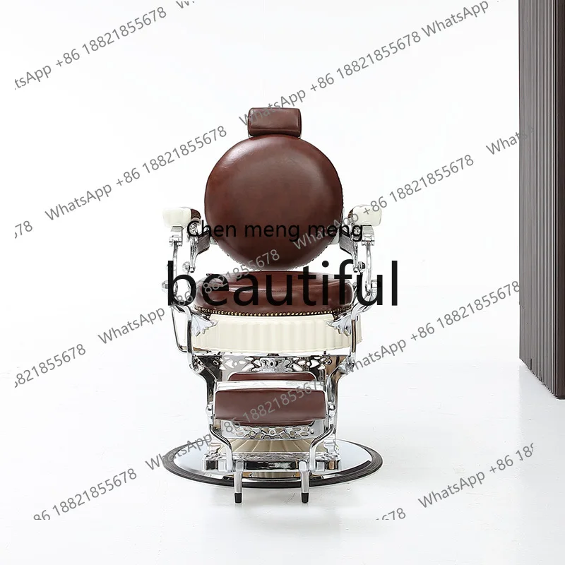 X Barber shop chair retro oil head chair hair salon special reclining old-fashioned barber chair