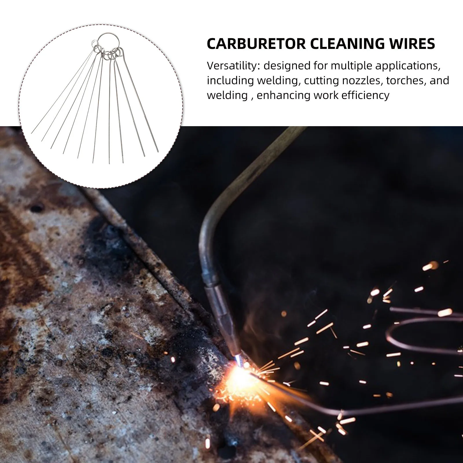 

6Pcs Stainless Steel Welding Tip Cleaner Kit for Torch Nozzle Cutting Tools Carburetor Motorcycle Maintenance Repair Work