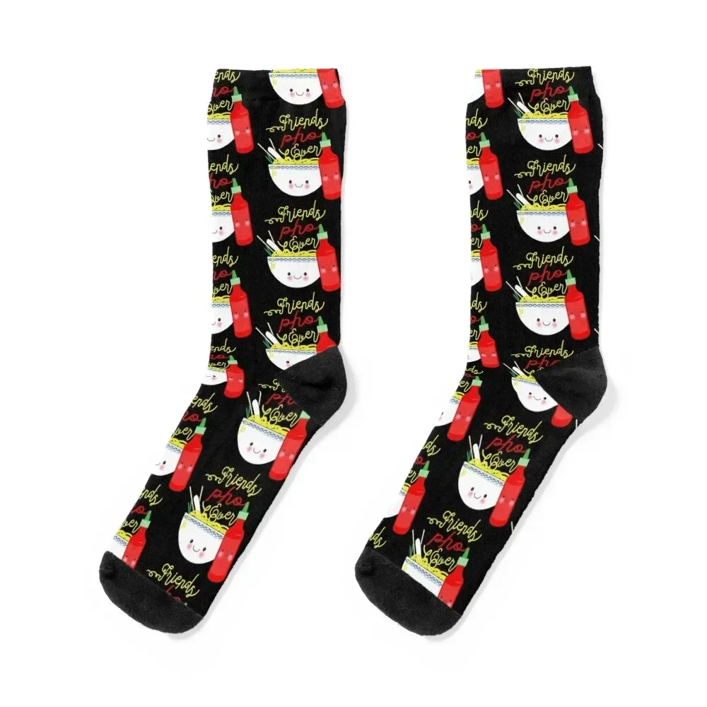 Friends Pho Ever ! Pho Puns Socks Wholesale short FASHION Men's Luxury Woman Socks Men's