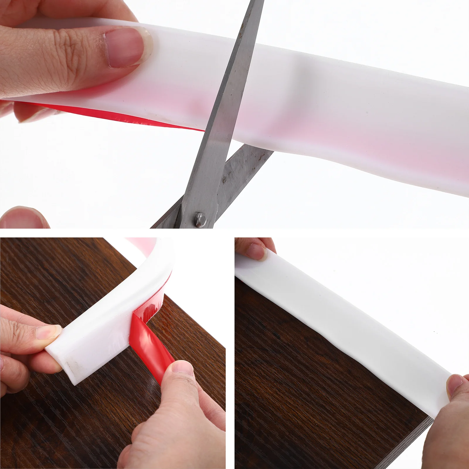 

Silicone Rubber Shower Threshold Water Barrier Wear Resistant Universal Size Shower Door Bottom Seal Strip Bathroom Sink Edge