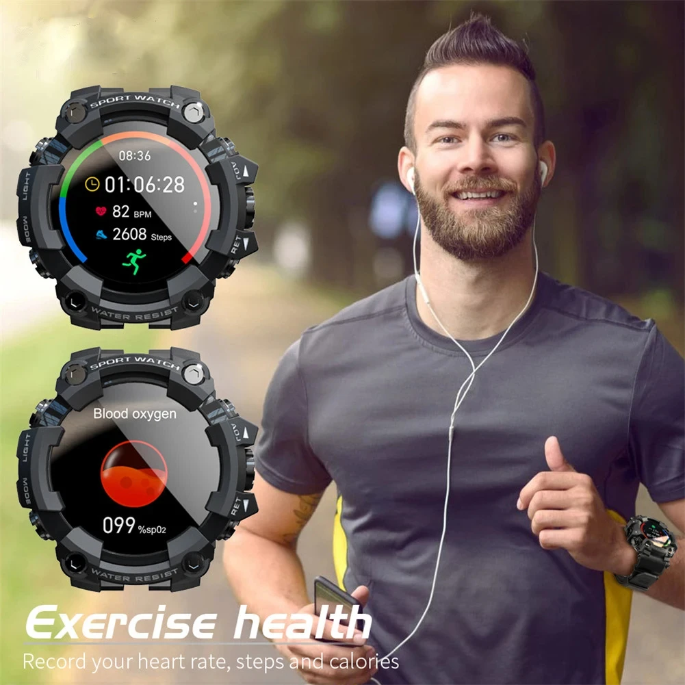 Smartwatch olahraga สมาร์ทวอทช์กลางแจ้งสำหรับผู้ชายใหม่ที่แข็งแรงและทนทานพร้อมเครื่องวัดการนอนหลับเลือกหน้าปัดได้หลายฟังก์ชัน