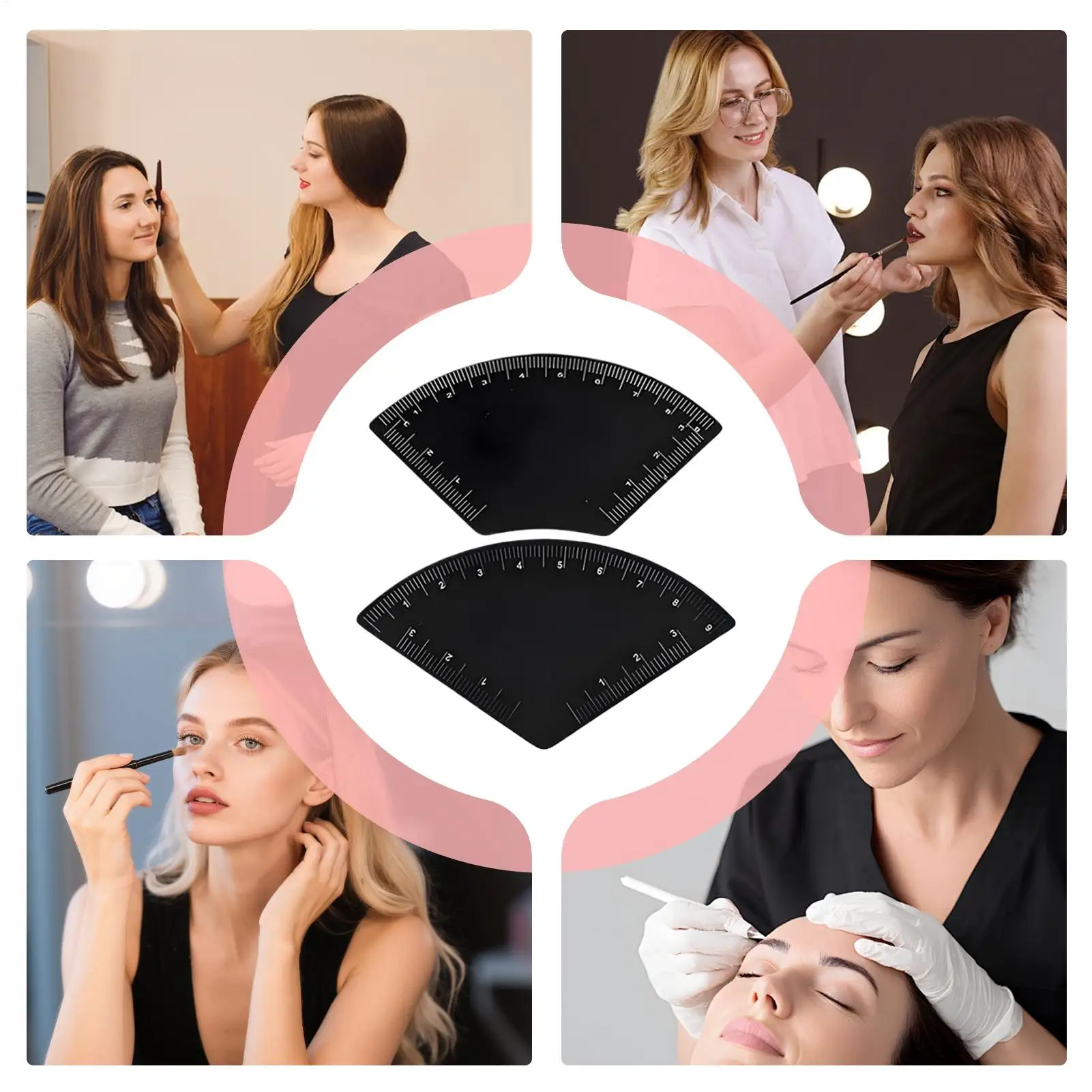 

Линейка для бровей, 2 шт., точный датчик позиционирования бровей, руководство для рисования макияжа, линейка для профессионального использования, дома, путешествий