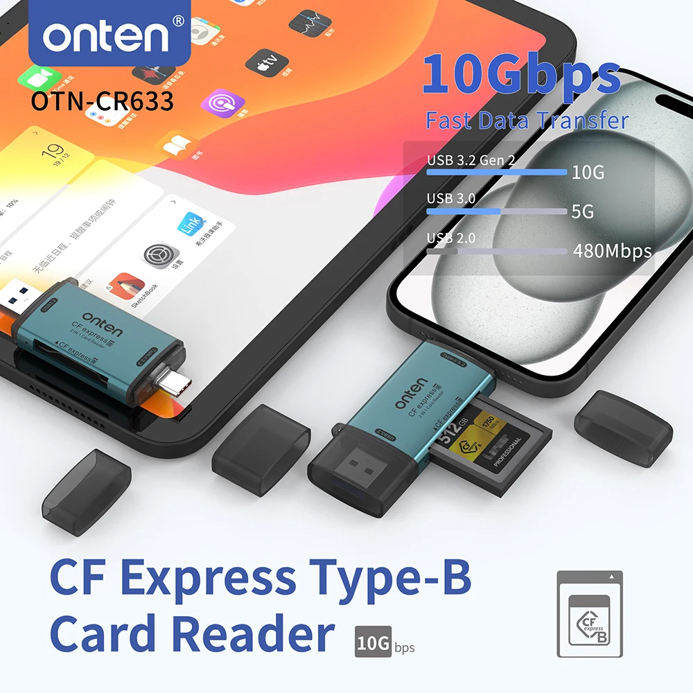 ONTEN Original OTN-CR633 2in1 CFExpressType-B Card Reader