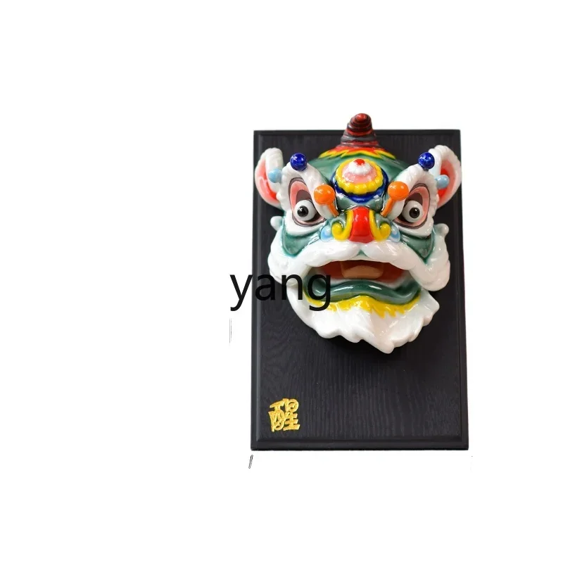 

LH ceramic lion dance head Foshan intangible cultural heritage traditional handicrafts Chinese characteristics gift