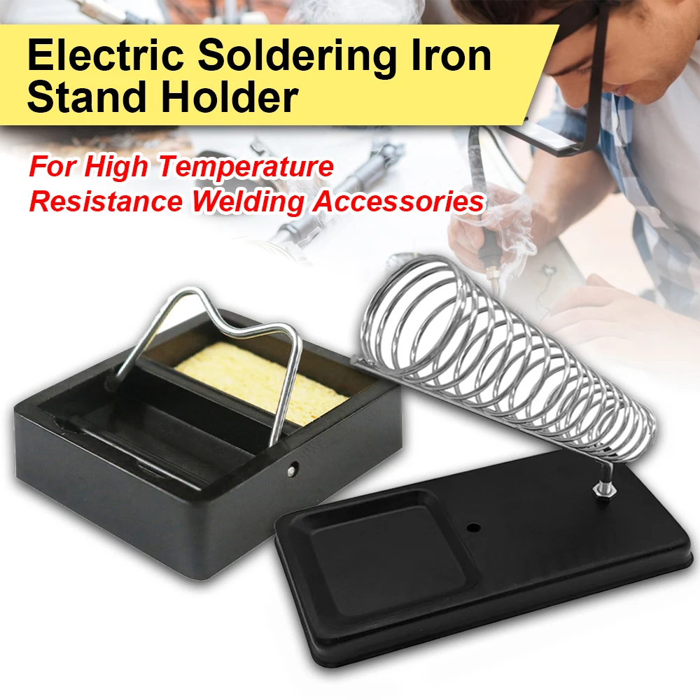 Portable Soldering Iron Stand Holder Welding Stand with Welding Cleaning Sponge Pads Electric Soldering Iron Accessories