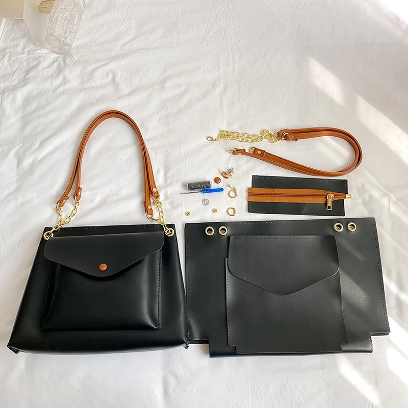 NEW 1Set DIY Leather Accessories Handmade Handbag Stitching With Pu Shoulder bag Material Semi-finished