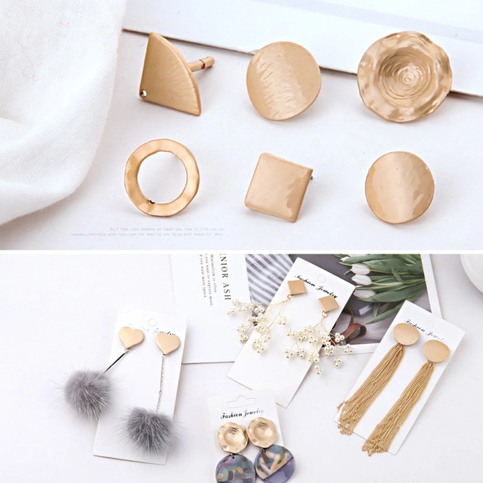 

50pcs Earring Posts Studs Ear Pad Base For Diy Jewelry Making Supplies Hidden Loop Lightweight Smooth Surface Earring Backs