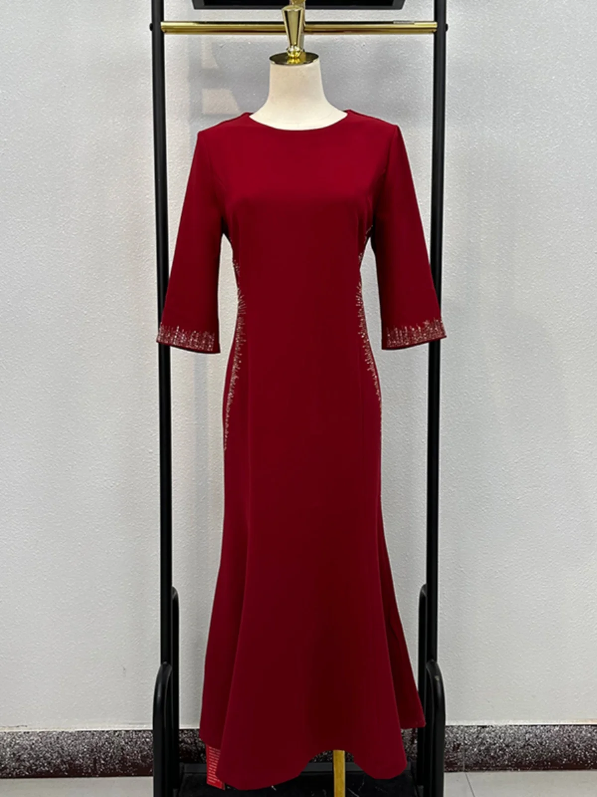 

Ele Long Fi Tail Dr for Wedding Banquet High-End Sensation Women's Autumn Faion Young Mom High Class Ele Gown