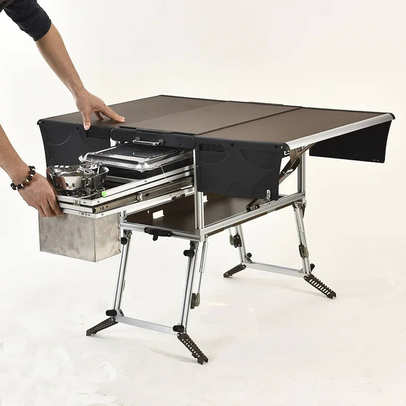 

Camp Aluminum Kitchen and Rv Kitchen Bulin C650-BBQ Outdoor Equipped Picnic Table Folding Camping Stove Camping Mobile Kitchen