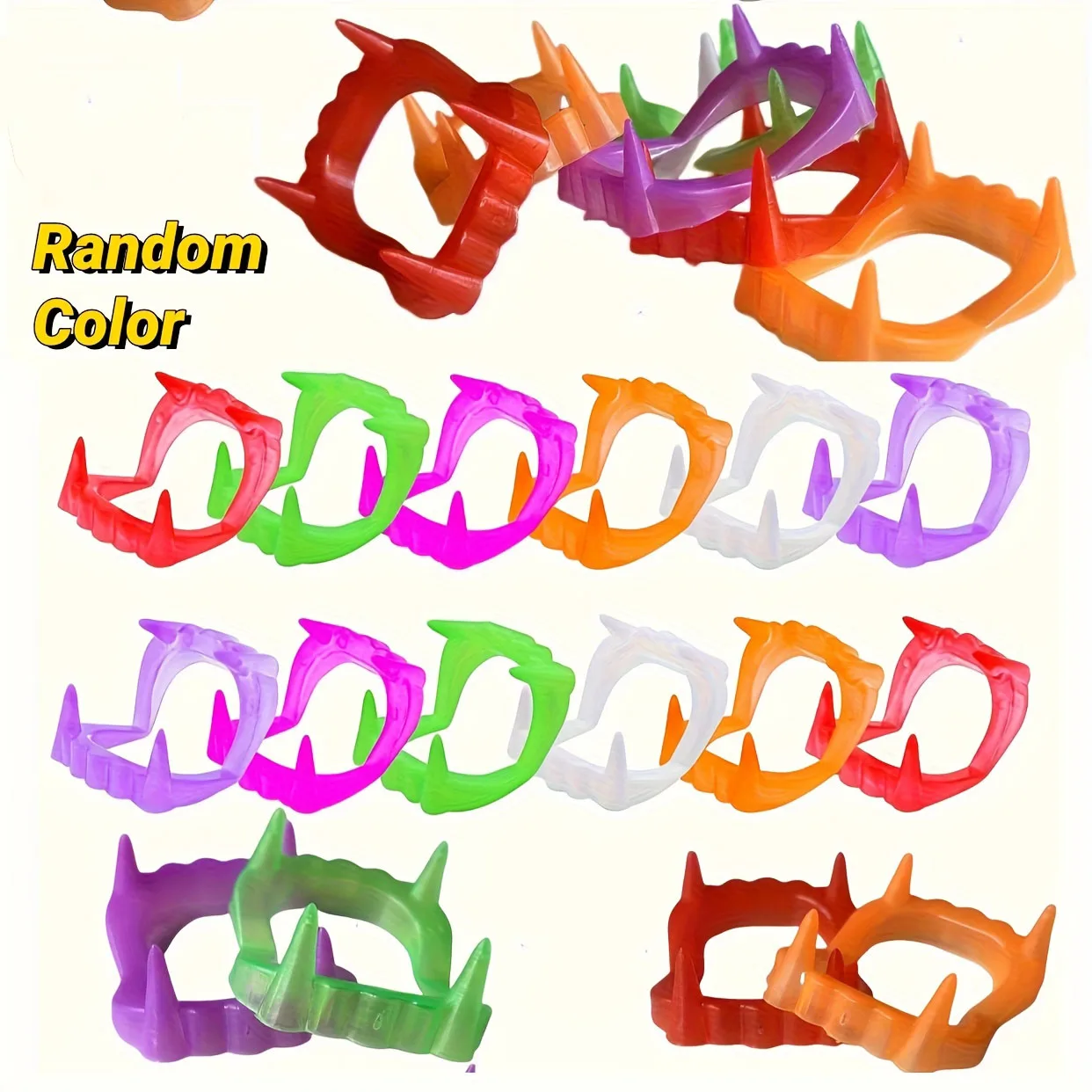 10/30pcs Neon Halloween vampire teeth plastic funny fangs holiday cosplay props party prank small gifts