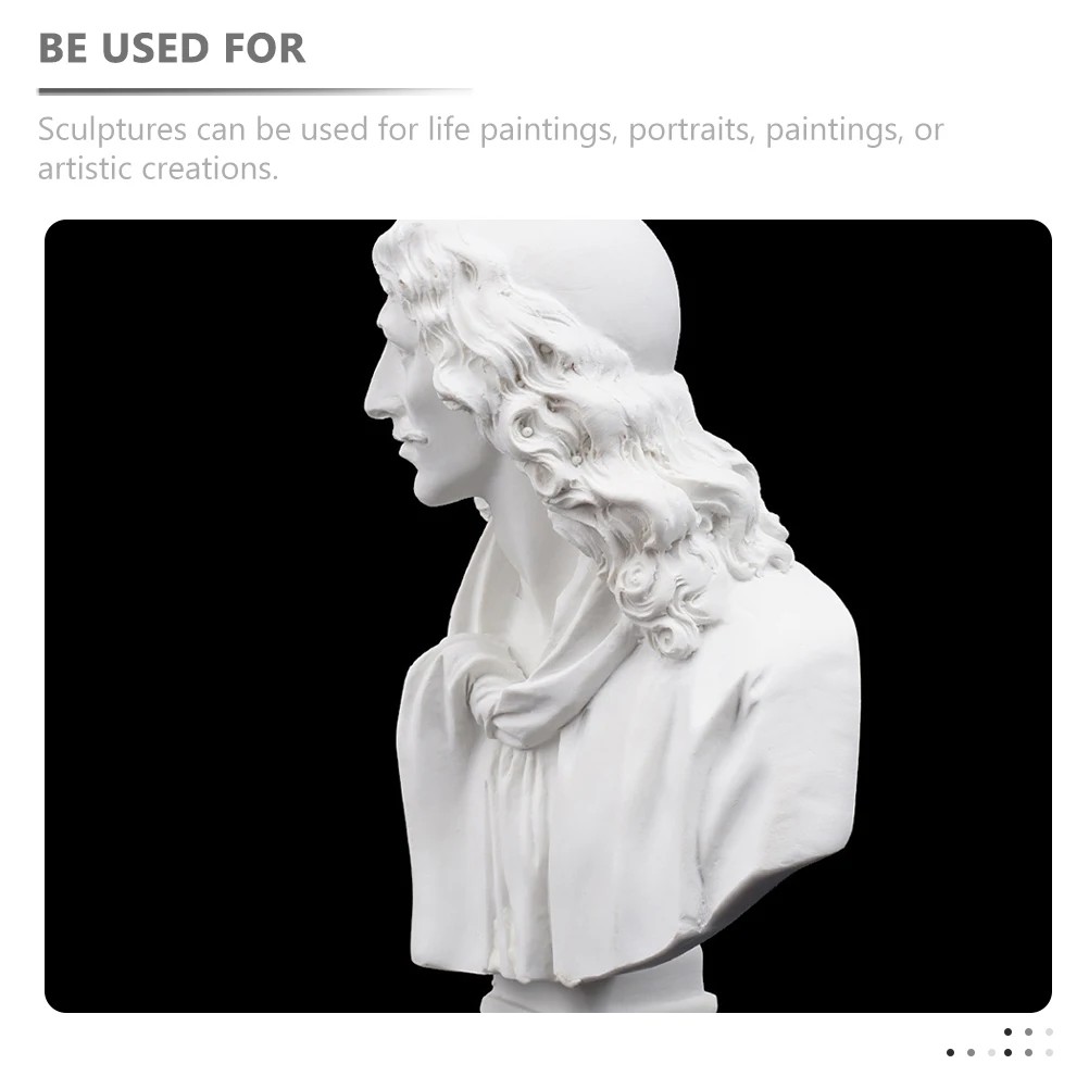 

Plaster Art Sketching Resin Sculpture Home Decoration Desktop White Statue Figure nament Realistic Design Lifelike Craftmanship