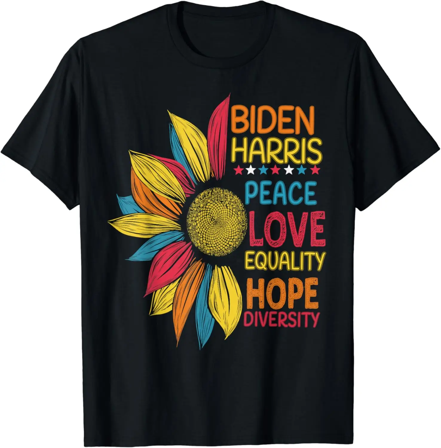 Biden Harris Peace Love Equality Hope Diversity T-Shirt Men Women Clothes Oversized Cotton Tees