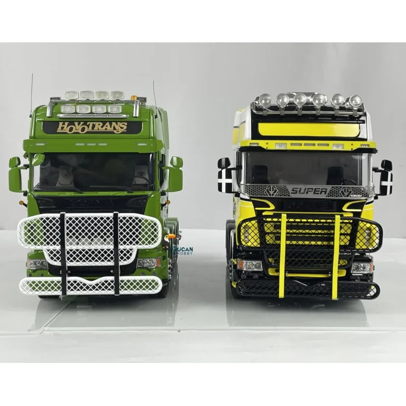 LESU RC 1/14 شاحنة جرار هيكل معدني 8X8 6X6 التحكم عن بعد لتقوم بها بنفسك نموذج سيارات مع صوت خفيف رسمت لعبة مجمعة