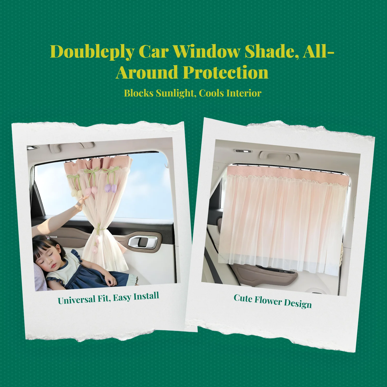 Car Window Privacy Screen, Track-Type Light & Cover, Sunlight Protection, Infant Side Window Shade, Easy Installation view 3