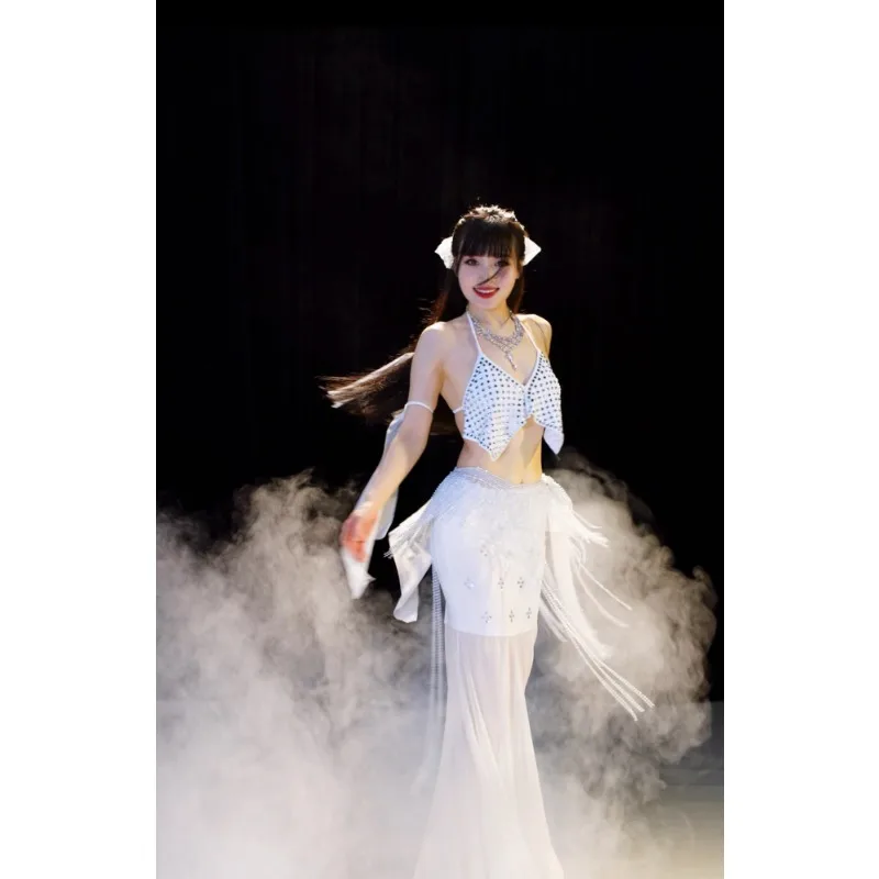 Customized Belly Dance Costume Female Elegant Skirt Practice Oriental Dance Training Suit Women Bellydancing Performance Clothes