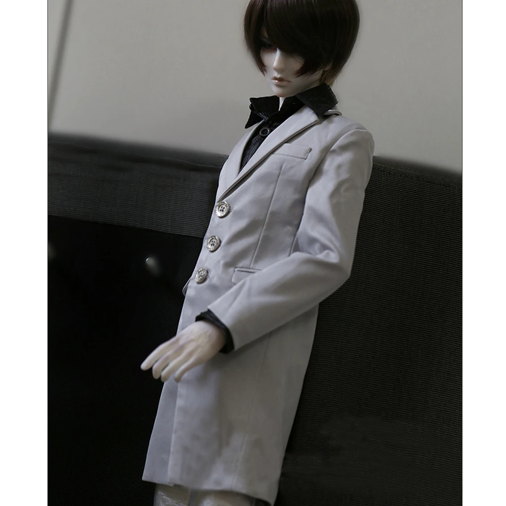 [wamami] 500# Silver Coat/Dust/Outfit For 1/4 MSD 1/3 SD  SD17 DZ70 70cm BJD Boy Dollfie