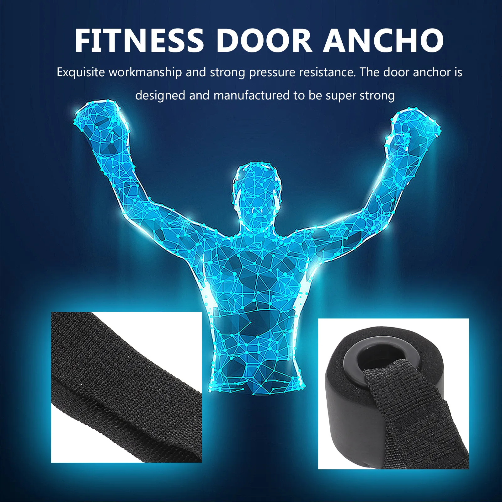 2Pcs Exquisite Workmanship Door Anchor for Home Gym Resistance Bands Heavy Duty Stitching PVC Webbing Exercise Strap Gear