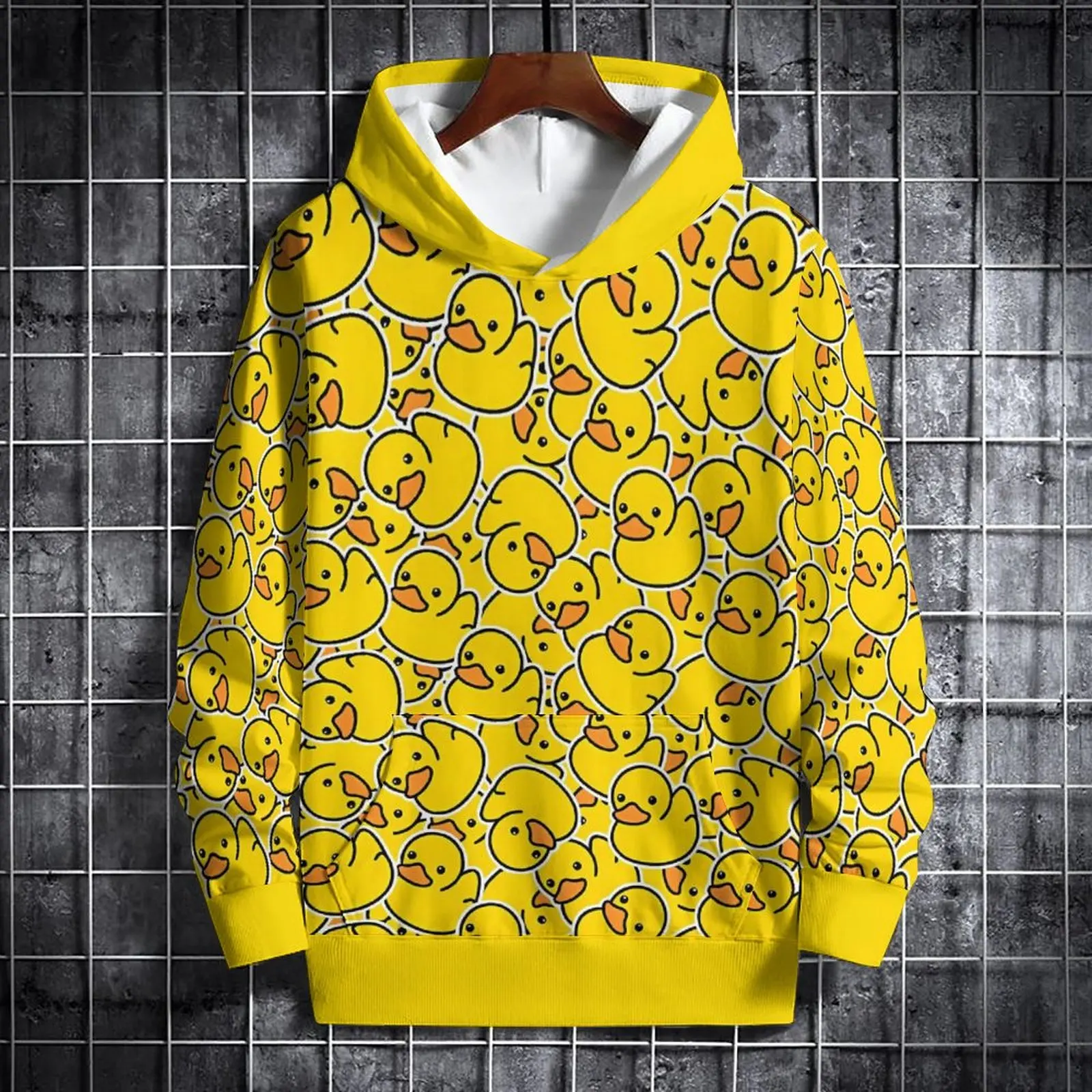 3D Printing Cute Little Yellow Duck Pattern Men\'s Hoodie Autumn Men\'s Women Fashion Casual Top Oversized High Quality Sweatshirt