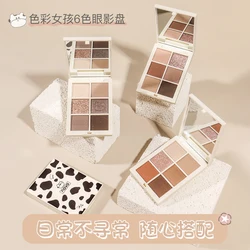 Multicolour Childlike 6 Colors Eyeshadow Palette Soft Touch Makeup Matte Glitter Eye Shadow Shimmer Pigmented Long-wear Cosmetic