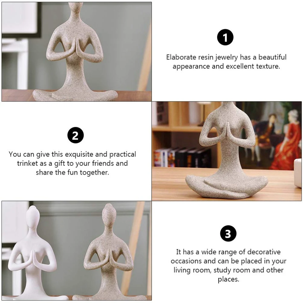 Meditation Yoga Pose Statue Figurine Resin Crafts Figure Creative Desktop Decoration Ornaments for Home