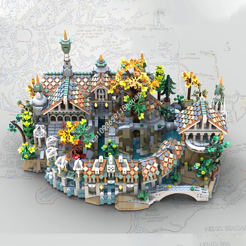 4372 Uds. MOC Elven santuario Mini Twilight Valley The Lord modelo bloques de construcción DIY juguetes de cumpleaños ensamblar idea regalos de navidad