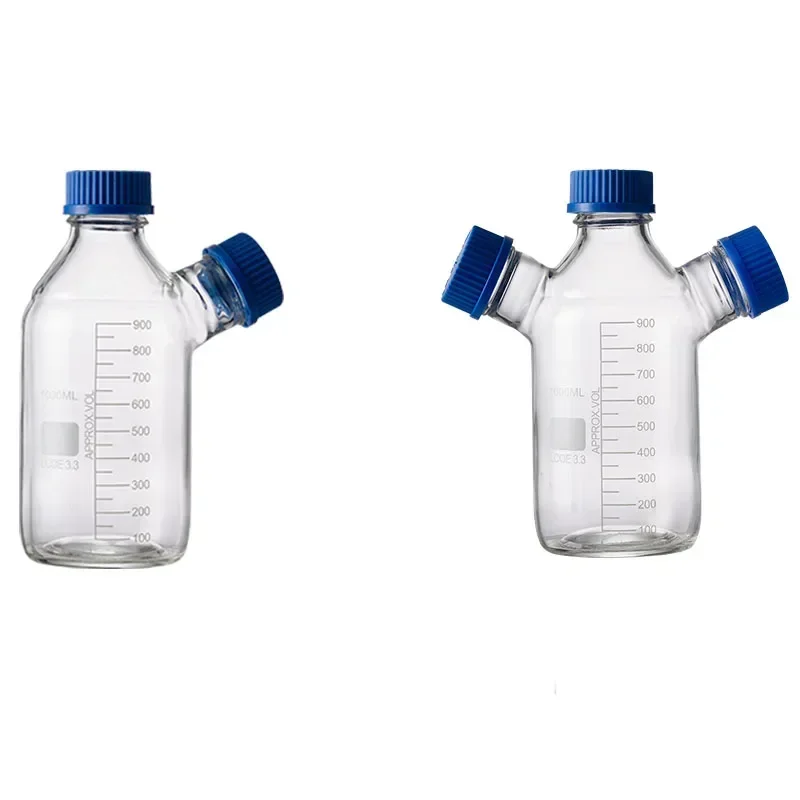 Flacons à vis pour solvant, phase mobile de laboratoire, 250ml-2000ml, 2/3/4 dents