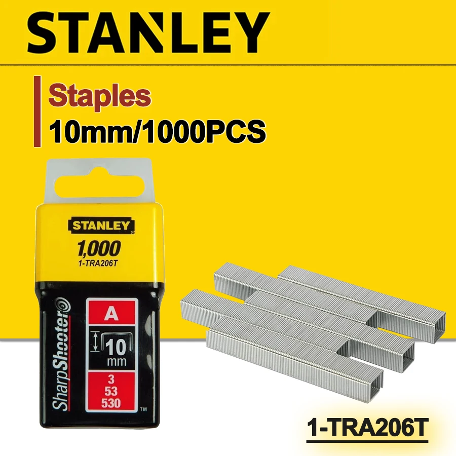STANLEY 1-TRA206T Staples for Construction Staplers 10mm Rectangular 1000PCS