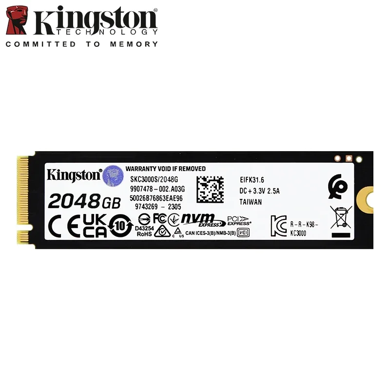 Imagem -03 - Kingston-armazenamento Ssd para Pcs Desktop e Laptop Kc3000 1tb 2tb Pcie 4.0 Nvme M.2