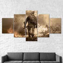 5 Piece Armed Soldier Warrior Military Poster Five Panel Canvas Painting Modern Wall Art Picture Home Decor Gift for Room Decor