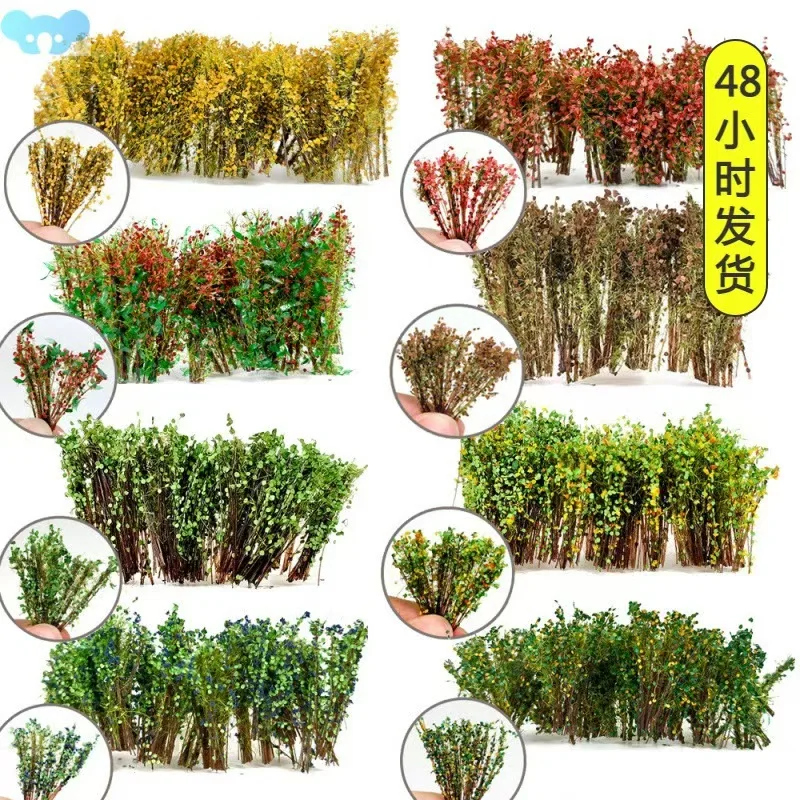 Simulación de racimo de arbusto de bosque, modelo de Micro paisaje, bricolaje, enredaderas de plantas en miniatura, hojas, mesa de arena militar