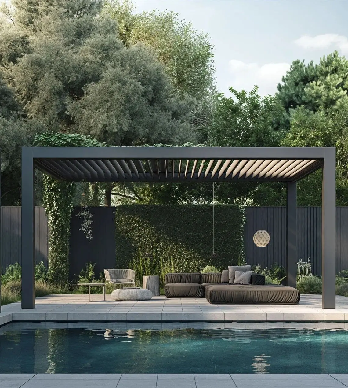 Gaeden Outdoor Carport Backyard Aluminum Manual and Motorized Louvered Roof Pergola Luxury Bioclimatic Gazebos with LED Light