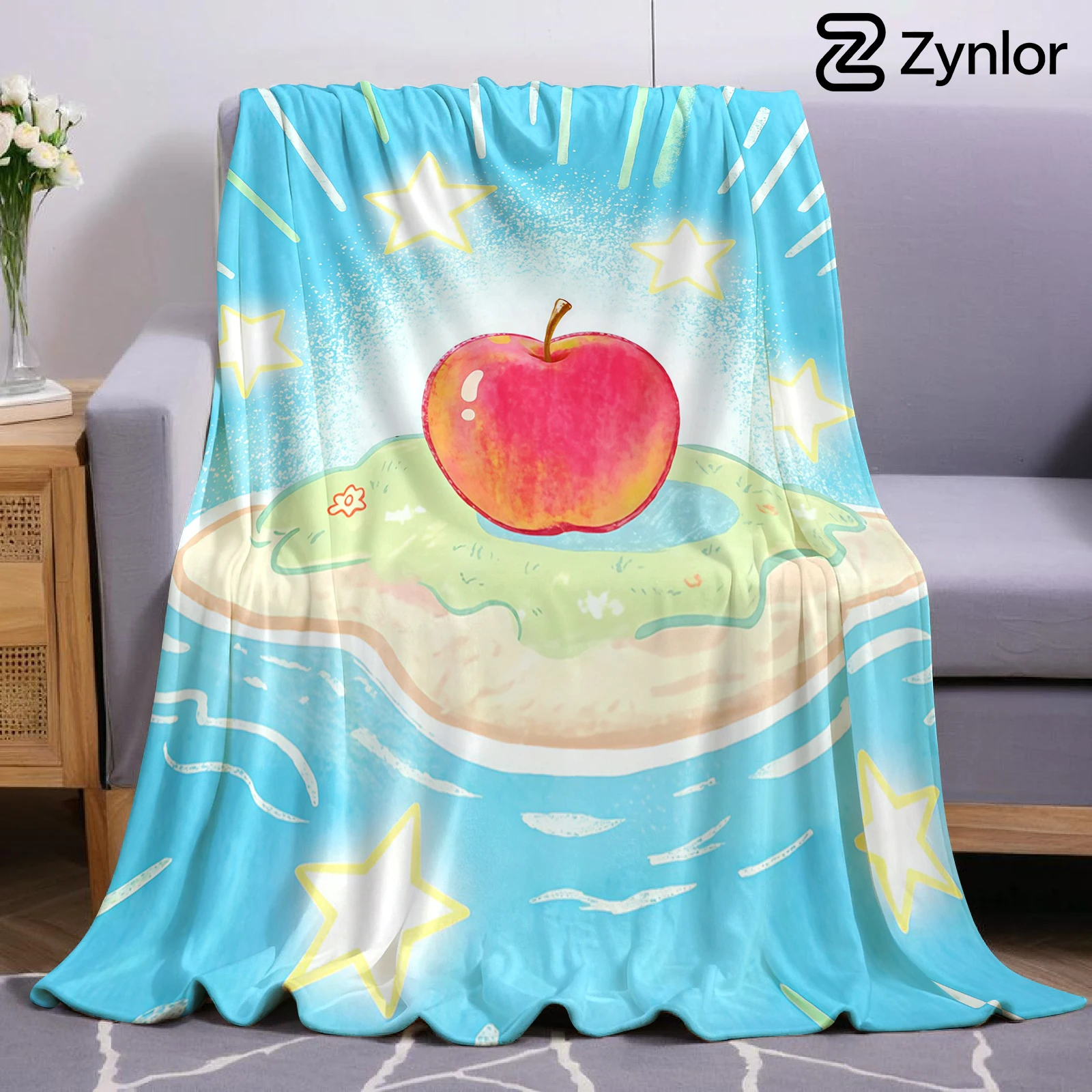 Magic Apple Island Ultra Soft Sherpa Fleece Blanket Fluffy Warm Halloween Cozy Throw for Sofa Couch Bedroom Gift All season