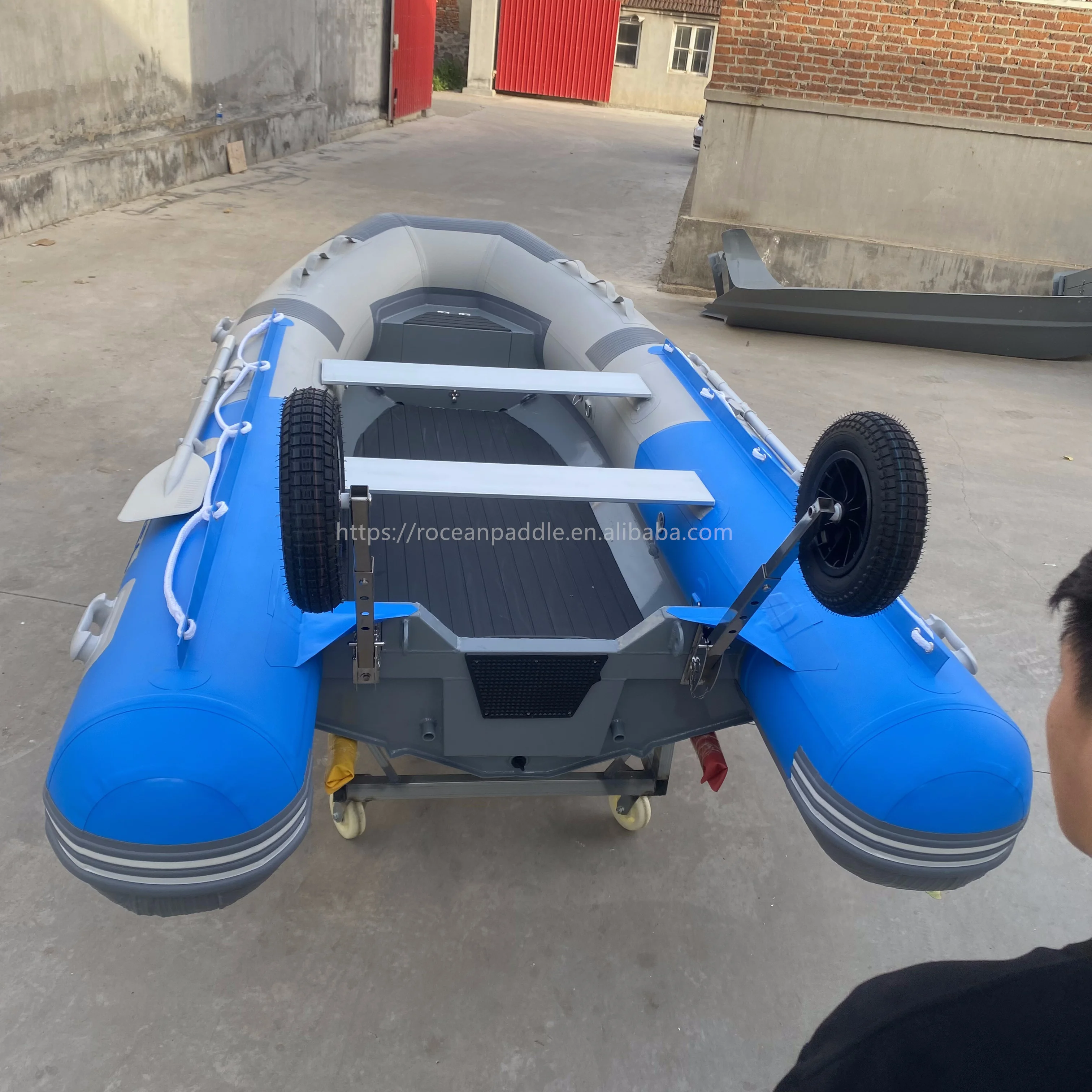 High Quality Double Aluminum V Hull Rigid Inflatable PVC Or Hypalon Fishing Boats With Pvc Tubes