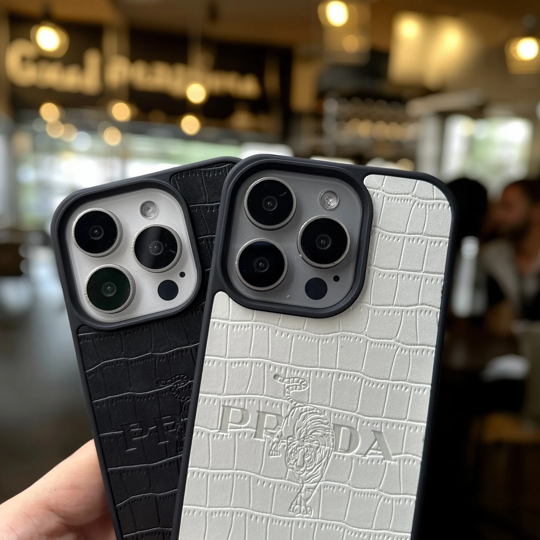 بصمة النمر قضية الهاتف آيفون 16 15 14 زائد 13 12 11 برو ماكس غطاء فاخر بولي leather جلد التمساح فوندا حالات carcasa