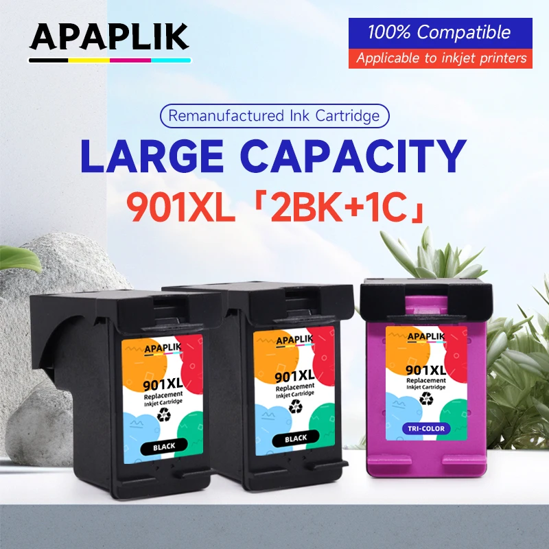 

Сменный картридж, совместимый с APAPLIK для HP 901, для HP 901xl 4500 J4580 J4550 J4540 4500 J4680 J4524 J4535 J4585 J4624