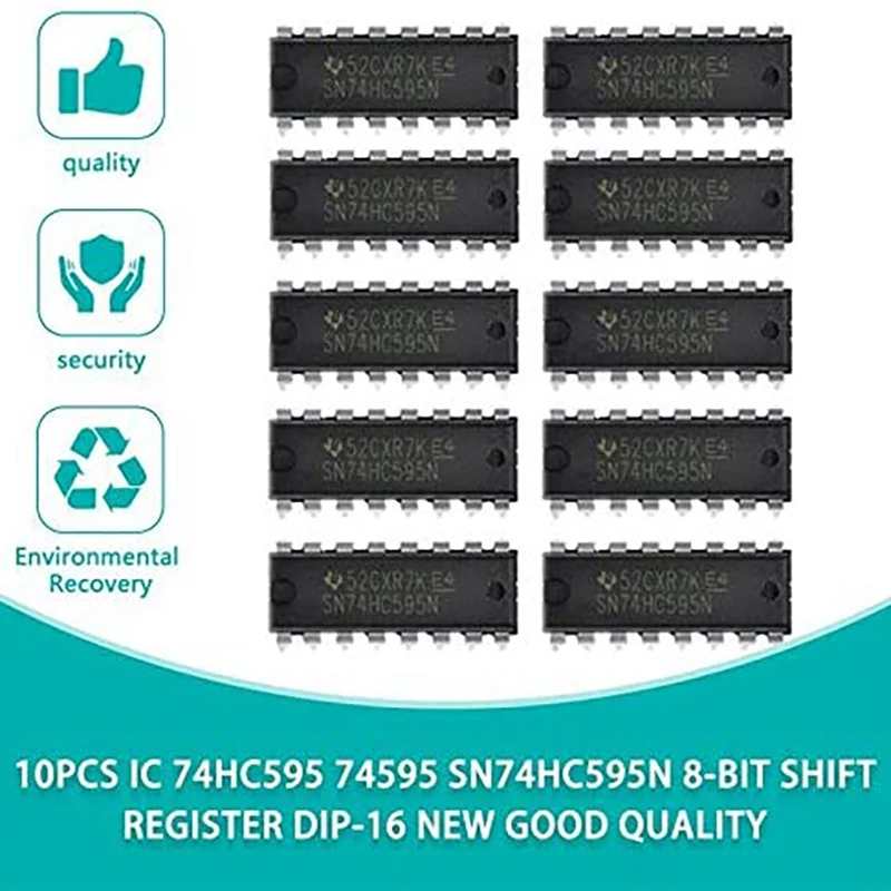 A72Z 10PCS IC 74HC595 74HC595N SN74HC595N DIP-16 Logic-Shift Register