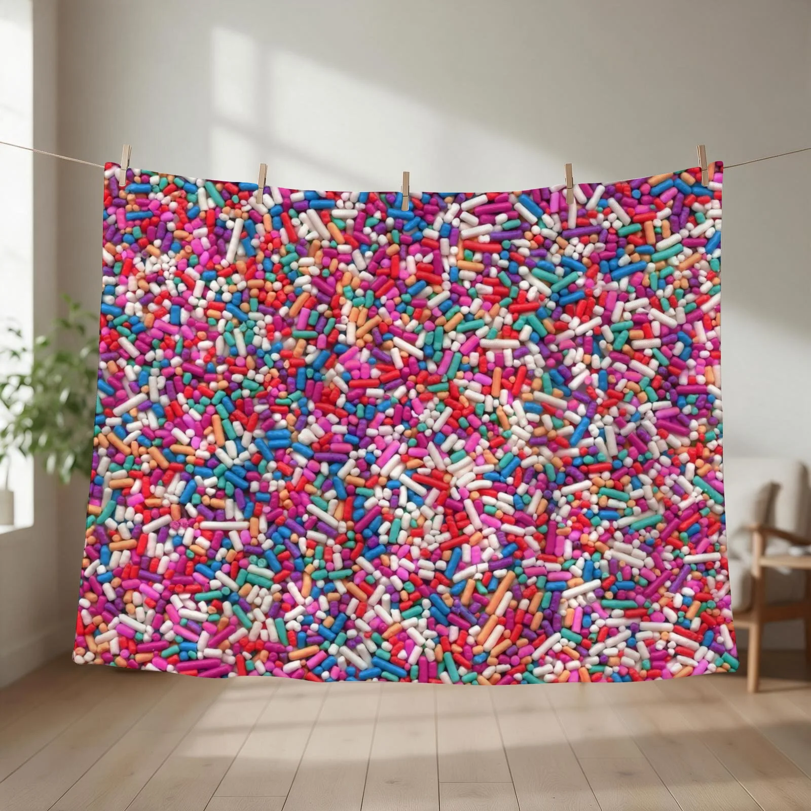 Rainbow Sprinkles - Magenta Throw Blanket Hairy Luxury St Cute heavy to sleep Blankets