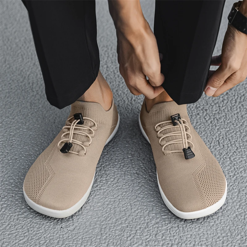 Atmungsaktive Barfußschuhe mit breiter Zehenpartie für Herren aus Mesh, flache Sneaker mit weicher Sohle_voghion.com